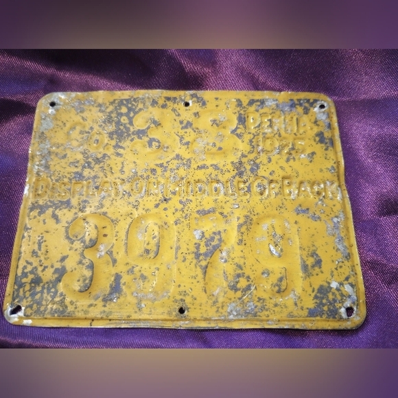 1925 Metal Pa Pennsylvania Resident Hunting License #3979 PGC Game Commission - Picture 3 of 3